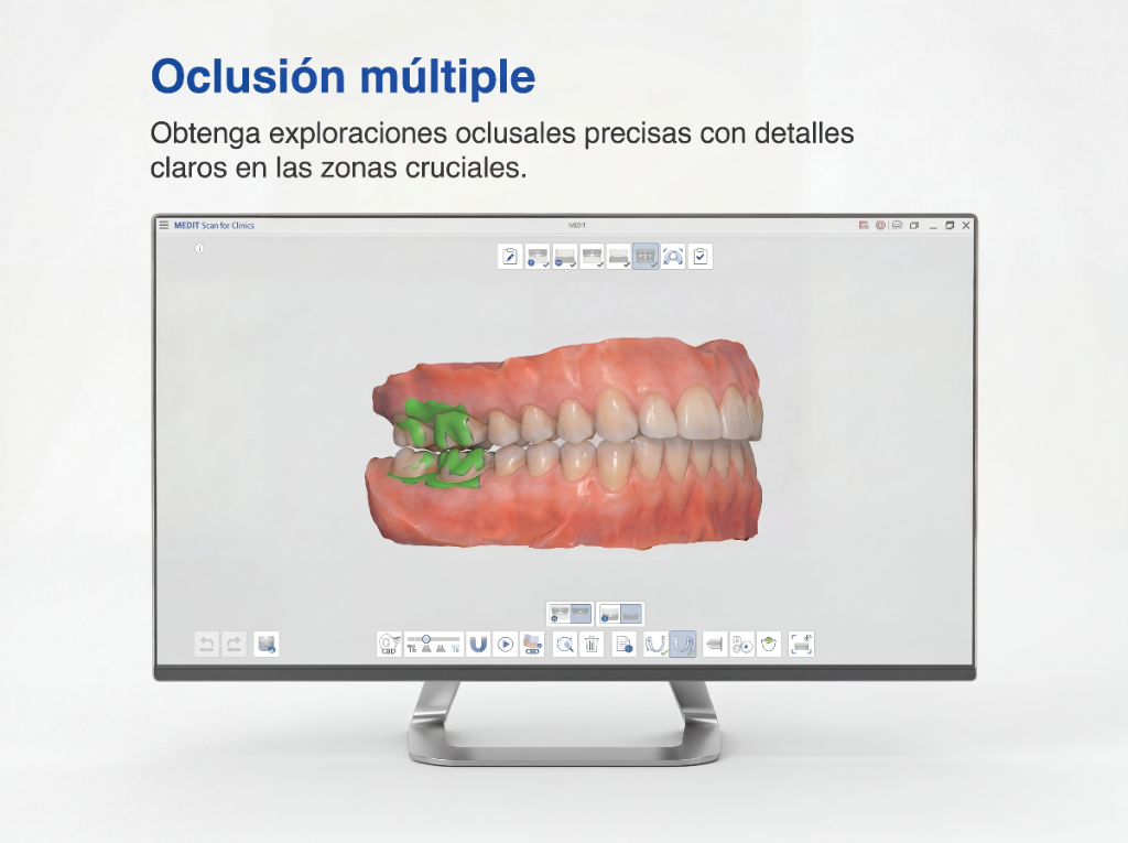 Oclusión múltiple con IA en Medit Scan for Clinics